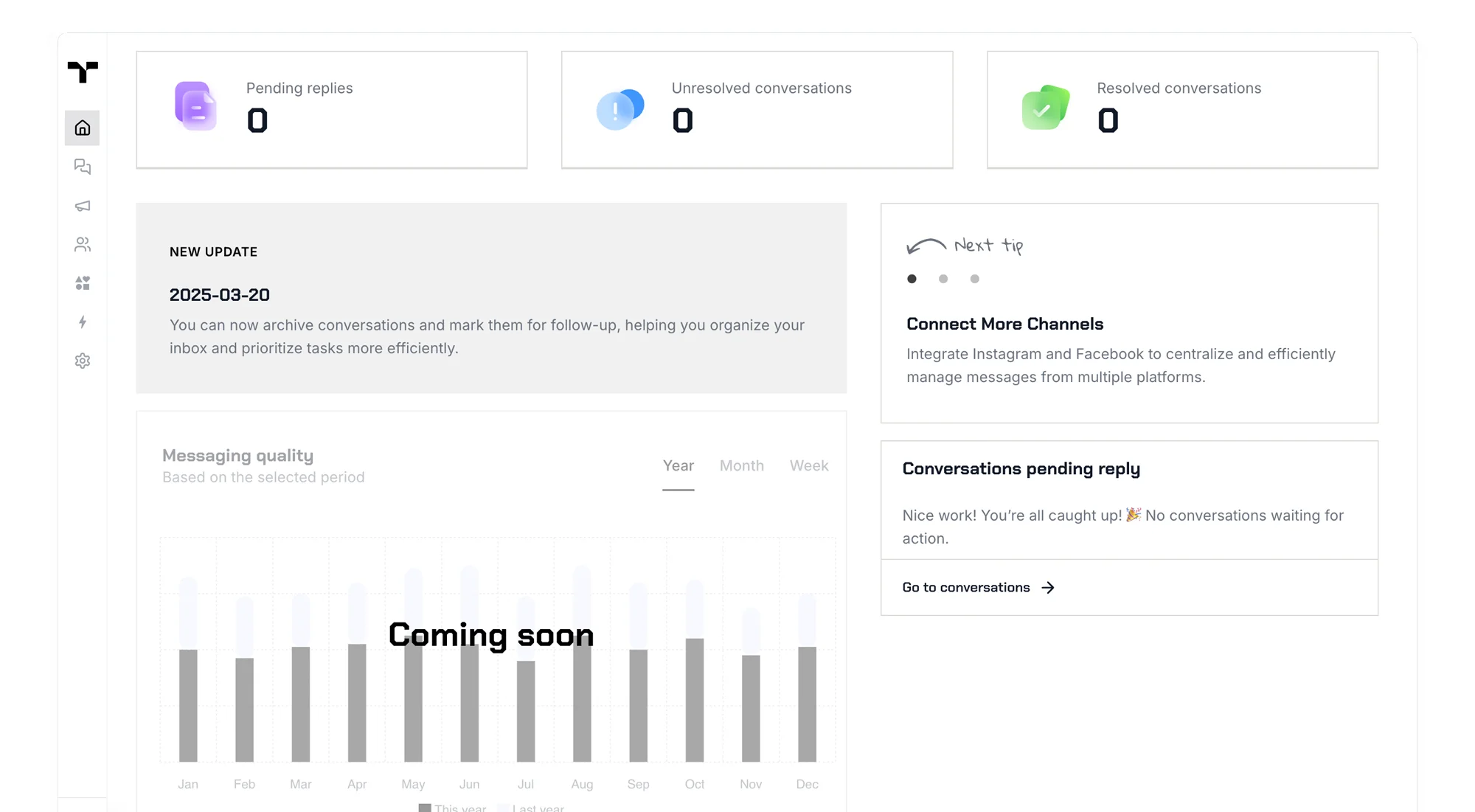 Tyra dashboard showcasing unified inbox and customer conversations